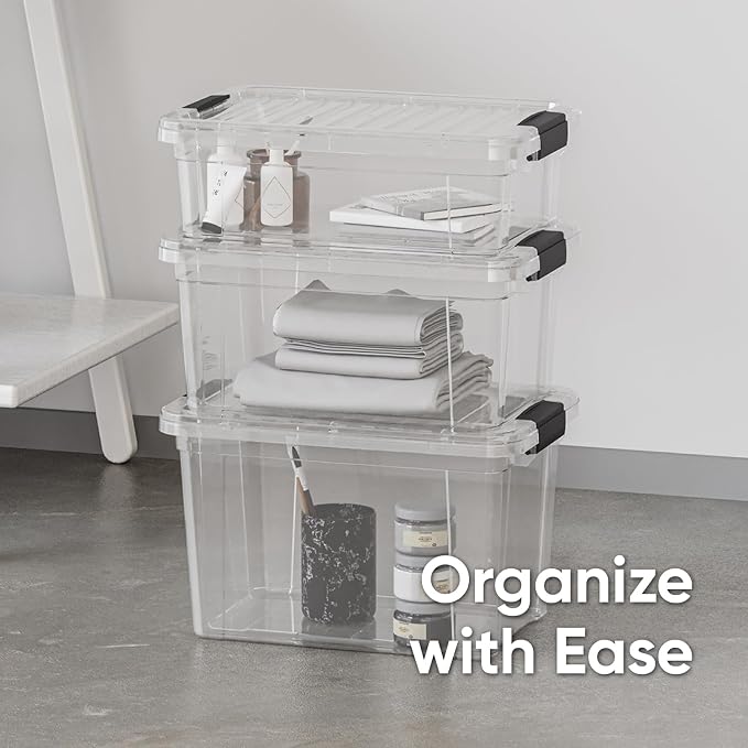 Superio 7.4 Quart Clear Plastic Storage Bin - Image 5