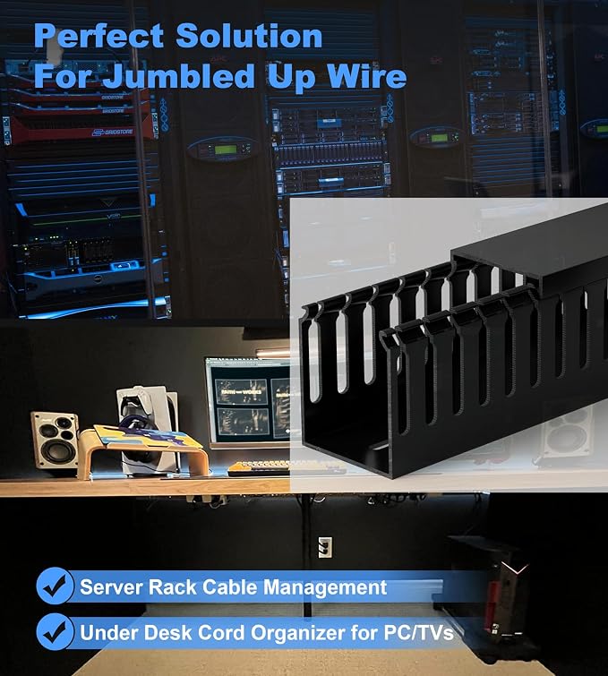 99in Professional Server Rack Cable Management Raceway, H2.4in x W2in Large - Image 5