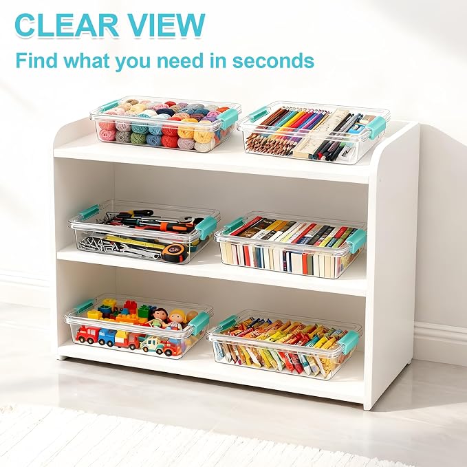 6 Qt Clear Plastic Storage Bins Containers - Image 5