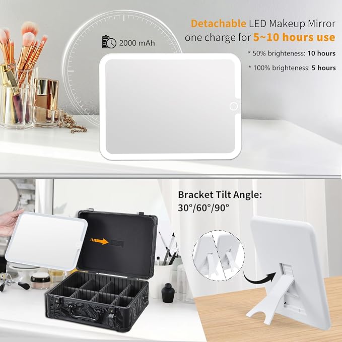 Makeup Case with LED Mirror - Image 4