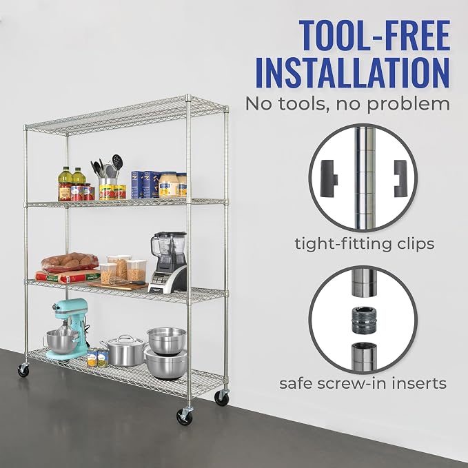 SafeRacks - NSF Certified Storage Shelves, Heavy Duty Steel Wire Unit - Image 4