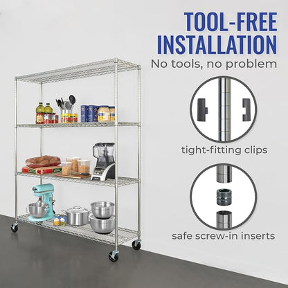 SafeRacks - NSF Certified Storage Shelves, Heavy Duty Steel Wire Unit - Image 4