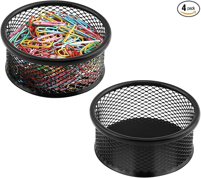 Paper Clip Holder With 50PCS Colored paper clips, 2/4PCS Stackable PaperClip by Unknown