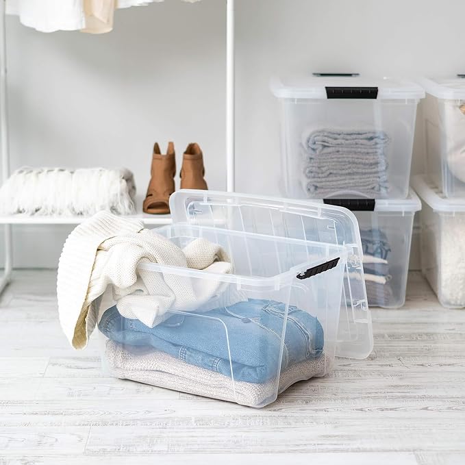 IRIS USA 40 Qt Stackable Plastic Storage Bins - Image 2