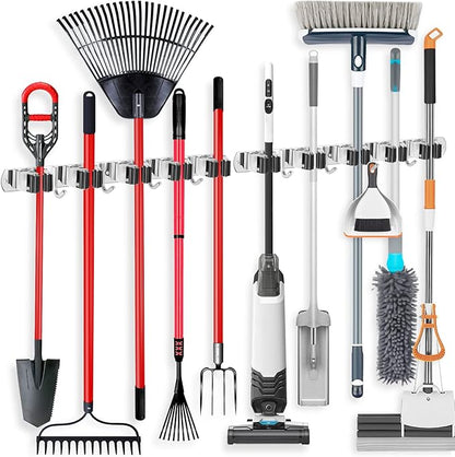 IMILLET 2 Pack Wall Mount Broom Holder Stainless Steel 5 Racks by IMILLET
