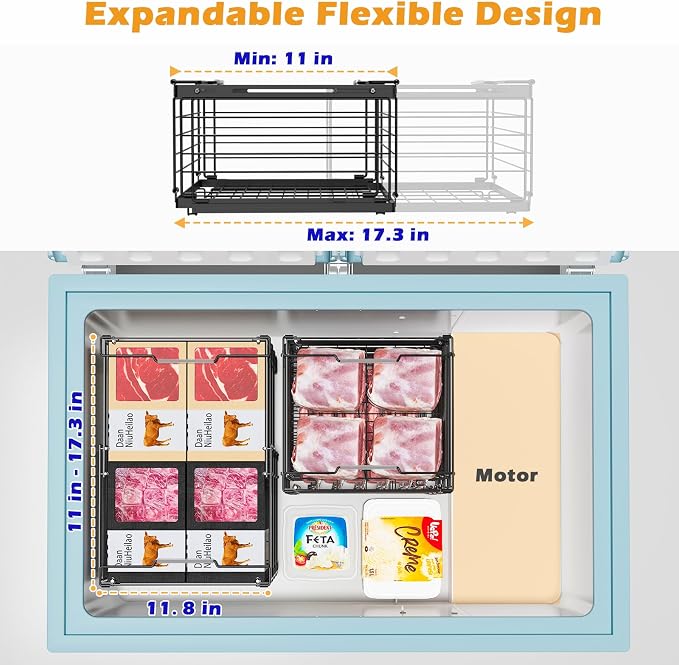 NADAMOO Freezer Organizer Bins, 4 Packs Large Expandable Stackable Chest - Image 2