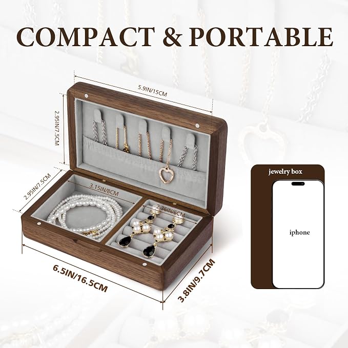 LadyRosian Wooden Small Jewelry Box - Image 2