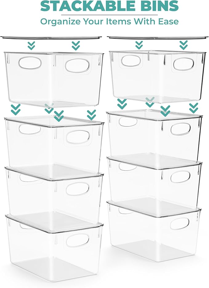 Sorbus Large Clear Plastic Bins - Image 4