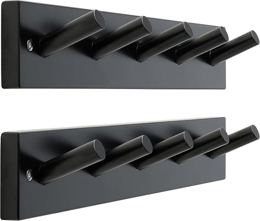 SKOLOO Wooden Wall Mounted Coat Rack, 5 Pegs Bamboo Wall Hook by SKOLOO