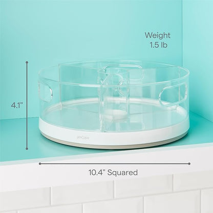 YouCopia Crazy Susan Lazy Susan Organizer, 3 BPA-Free Removable Clear Bins - Image 4