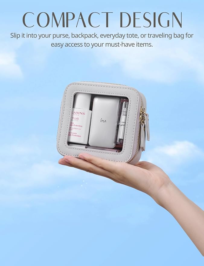 Popvibe Clear Makeup Bag Travel Cosmetic Case Transparent Toiletry Bag - Image 8