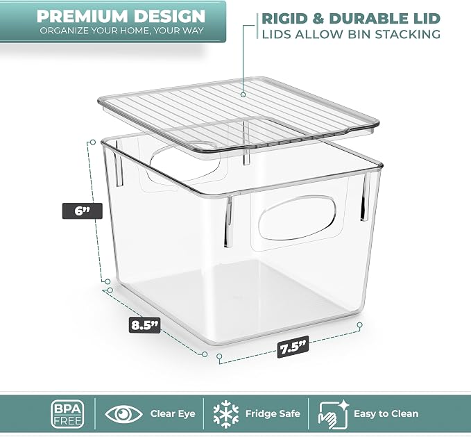 Sorbus Medium Plastic Storage Bins - Image 2