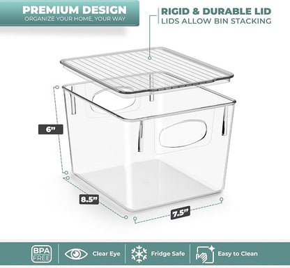 Sorbus Medium Clear Plastic Storage Bins - Image 2