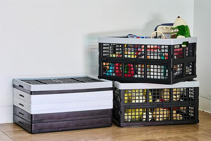 3-Pack Plastic Collapsible Storage Crates-30L, Foldable Plastic Crates - Image 7