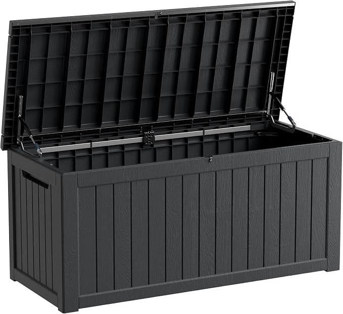 230 Gallon Resin Large Deck Box, Waterproof Outdoor Storage box by GGYI