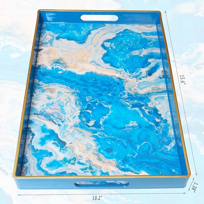 Spsyrine Serving Tray, Plastic Rectangular Coffee Table Tray - Image 3
