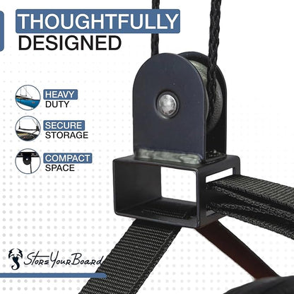 StoreYourBoard Ladder Storage Ceiling Pulley System, Garage Mount Hoist - Image 3