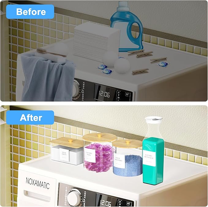 3+1 Pack Laundry Pods Containers & Dryer Sheet Holder & Laundry Detergent - Image 3