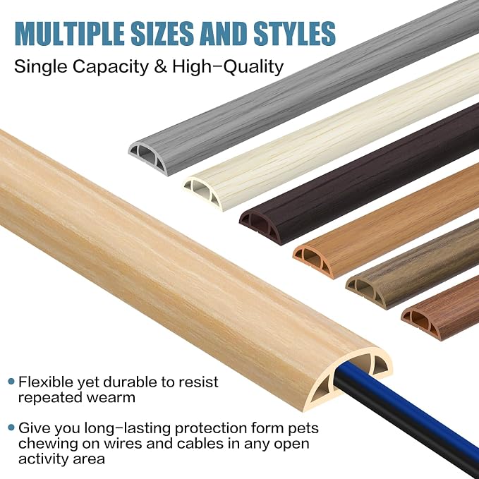 Floor Cord Covers for Wires 3.3FT Cable Hider Wire Cover Self Adhesive Cord - Image 6