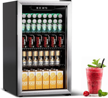 Compact Beverage Refrigerator, 110 Can/3.1 Cubic Feet Fridge by Erivess