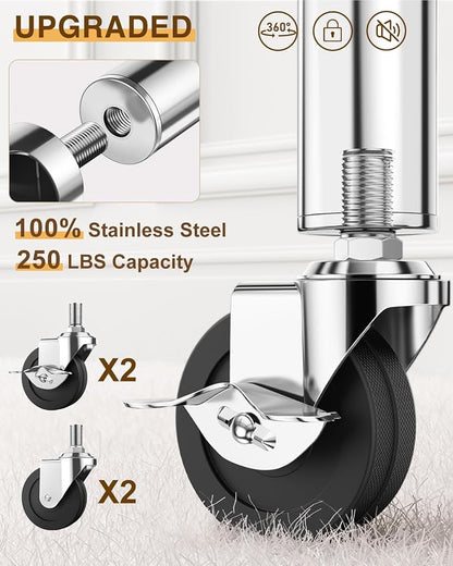 Upgraded 100% Stainless Steel Clothing Rack Load 760LBS, Heavy Duty Clothes - Image 5