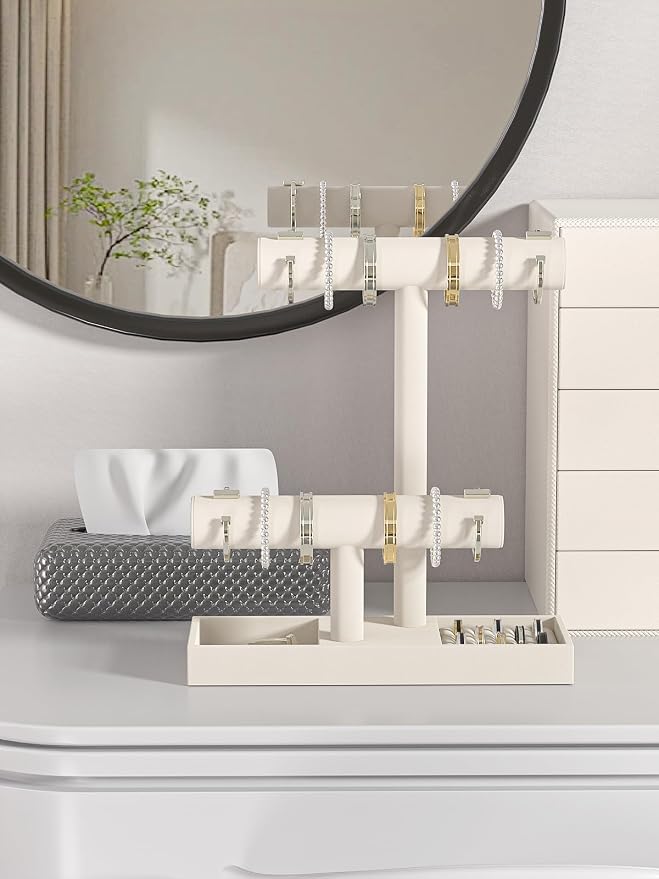 Bracelet and Necklace Holder, Velvet Jewelry Necklace Display Organizer Stand - Image 4