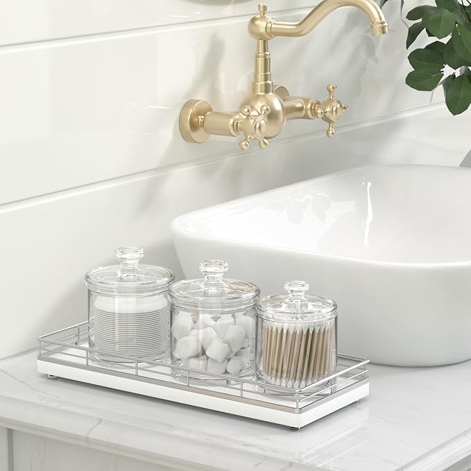Bathroom Tray for Counter, Oak Wooden 11.2" L Vanity Tray for Jewelry Candle - Image 6