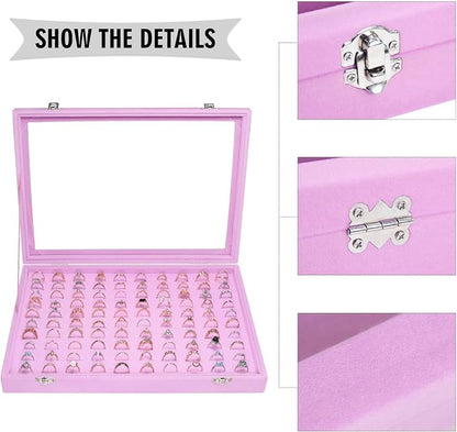 Velvet Ring Display Tray Organizer Box - Image 4