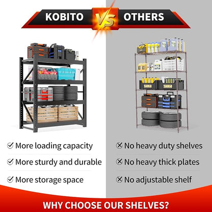 4000LBS Garage Storage Shelves, 4 Tier Metal Utitly Shelves Industrial Shelving - Image 8