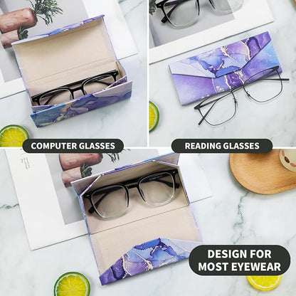 Foldable Glasses Case, Magnetic PU Leahter Sunglasses Case, Cute Hard Shell - Image 2