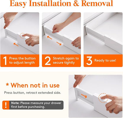Lifewit 10 Pack Drawer Dividers 4" High, 11-17" Adjustable Dresser Drawer - Image 5