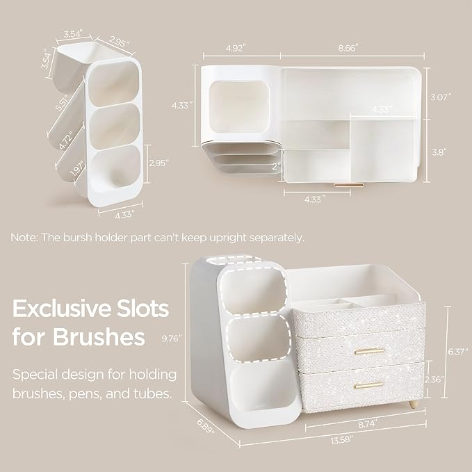 HBlife Makeup Organizer with Brush Holder - Image 3