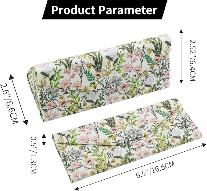 Foldable Glasses Case, Magnetic PU Leahter Sunglasses Case, Cute Hard Shell - Image 6