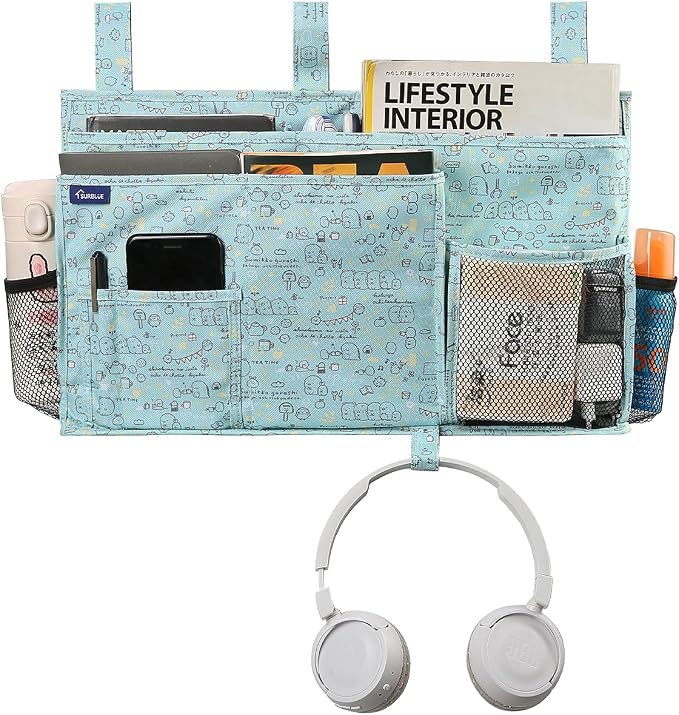 Surblue Bedside Caddy Hanging Bed Organizer Storage Bag Pocket - Image 2