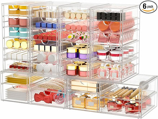 Makeup Organizer Storage With 16 Drawers, Desk Organizers, Dustproof Drawer and by shoeboxesanddeskorganizers