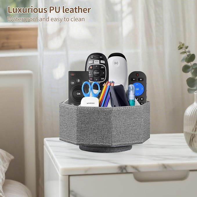 Swivel Remote Control Holder, 9 Rooms Desk Organizer and Decorations - Image 4