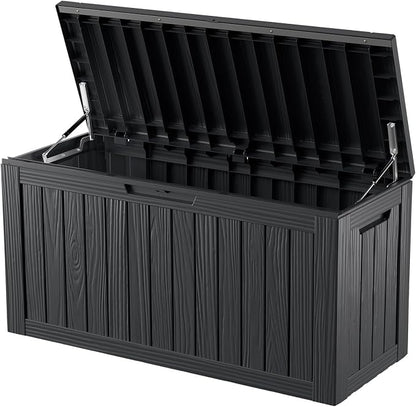 80 Gallon Deck Box, Resin Outdoor Indoor Waterproof Storage Box, Lockable by Kdymod