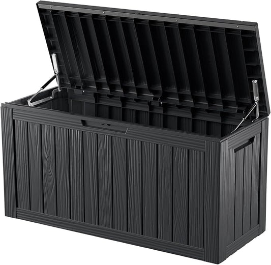 80 Gallon Deck Box, Resin Outdoor Indoor Waterproof Storage Box, Lockable by Kdymod