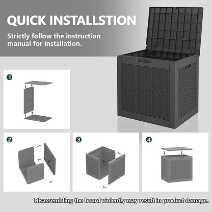 31 Gallon Deck Box, Resin Outdoor Storage Box, Waterproof and UV Resistant Deck - Image 7