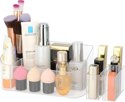 Clear Makeup Tray Holder Organizer Cosmetic Display Case, Small Makeup Organizer by LETURE