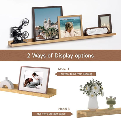 Fun Memories Picture Ledge Shelf, 48 Inch Floating Shelves Set of 2, Large - Image 6