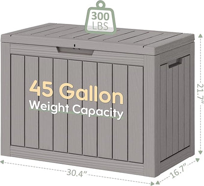 45 Gallon Outdoor Storage Deck Box Waterproof, Garden Tool, Backyard Cushion - Image 6