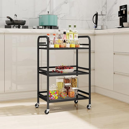 HDANI 3 Tier Rolling Cart, Heavy Duty Multifunctional Metal Frame-Supports 22 - Image 5