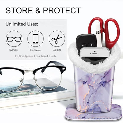 Fintie Plush Lined Eyeglasses Holder, Glasses Stand Case, Anti-scratch Glasses - Image 4