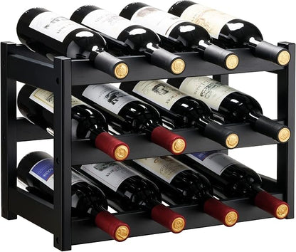 VASMIA Bamboo Wine Rack, Sturdy and Durable Wine Storage Cabinet Shelf by VASMIA