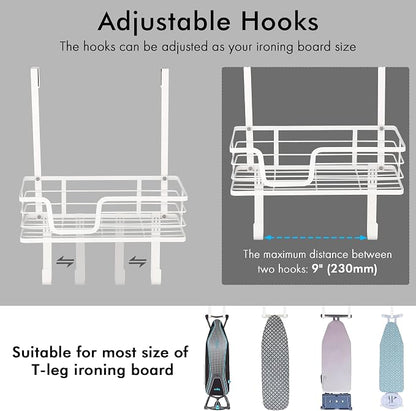 KES Ironing Board Hanger Over The Door, T-Leg Holder, - Image 2