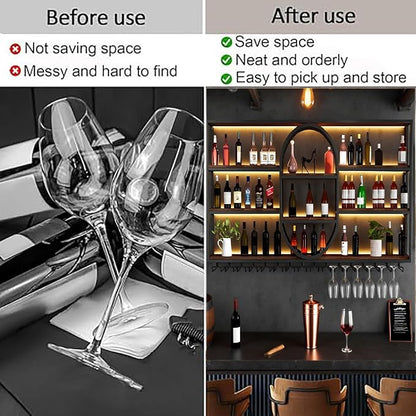 71IN Large Wall Mount Wine Rack, Metal 4 Tier Hanging Bottle Holder - Image 6