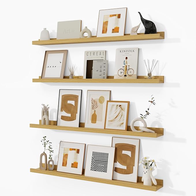 Fun Memories Picture Ledge Shelf, Floating Shelves Set of 4, 36 Inch Picture by FunMemories