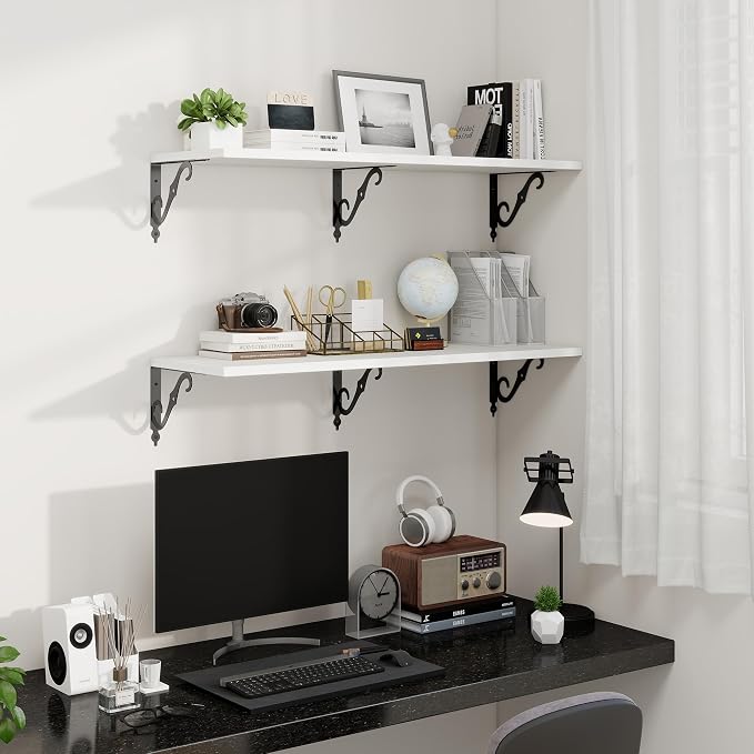 Fun Memories 40 Inch Floating Shelves Wall Mounted, 12 Inch Deep Wall Shelves - Image 2