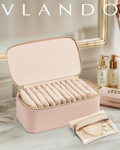 Vlando Jewelry Box with 12 Velvet Jewelry Bags Travel Jewelry Case - Image 5